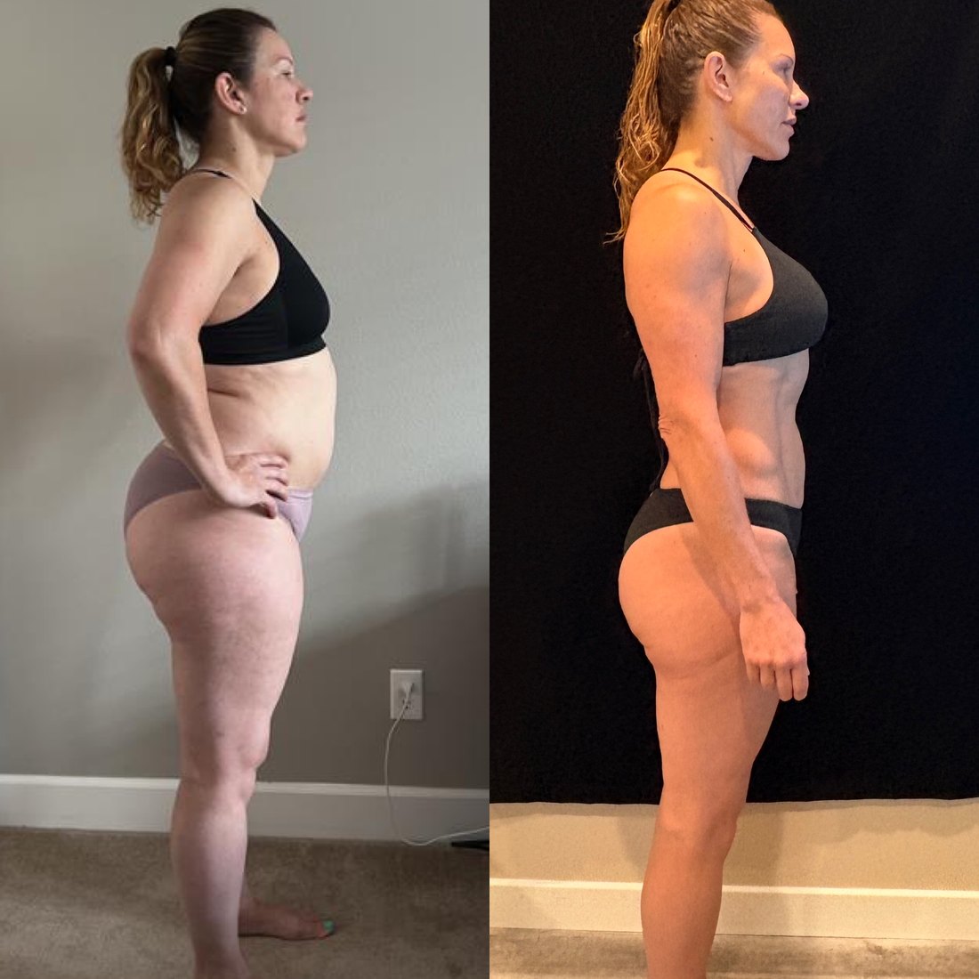 Member before-and-after — side profile